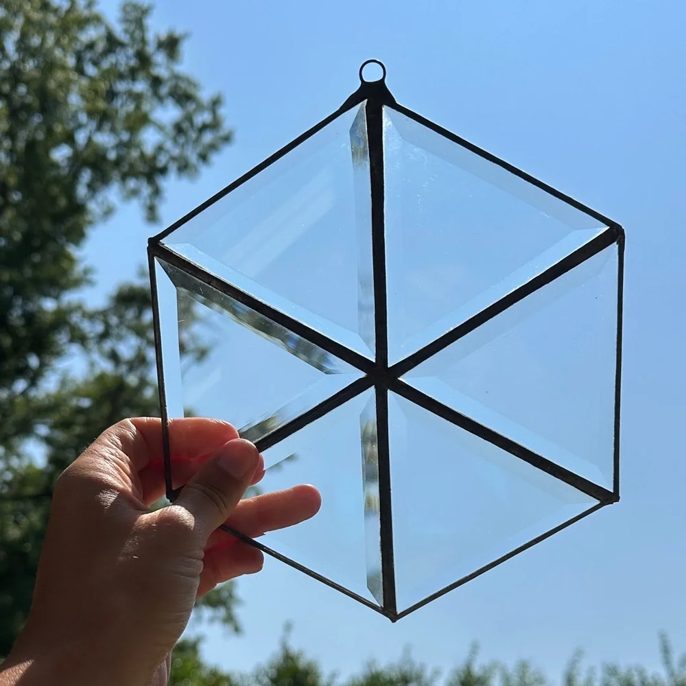 Geometric Glass Hanging Decor